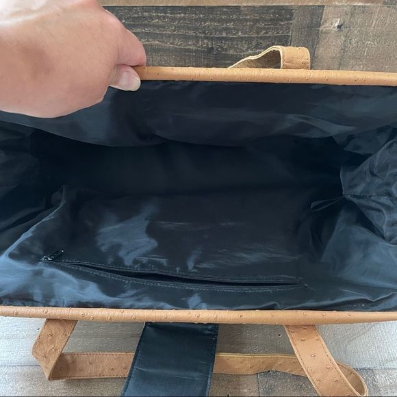 Elizabeth Arden Vegan Ostrich Shoulder Satchel Travel Bag - Picture 7 of 13